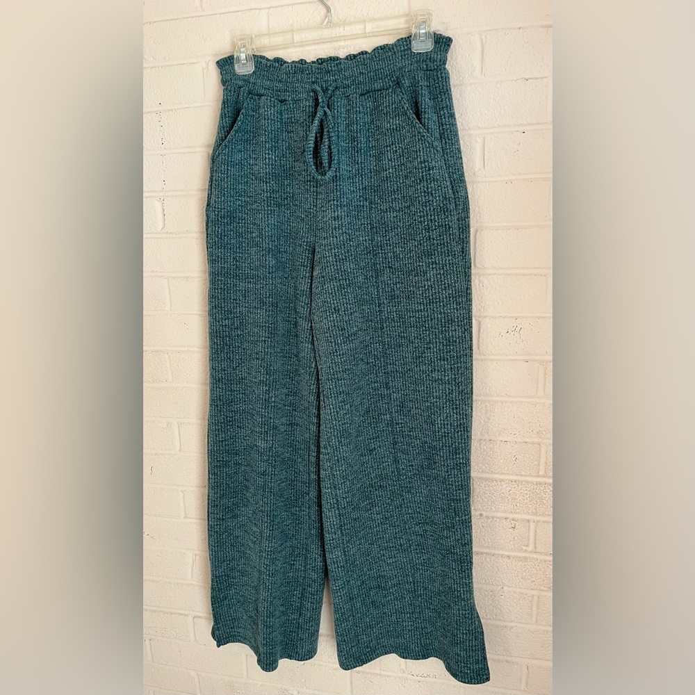 SO Green High Rise Wide Leg Lounge Pants - Picture 3 of 5